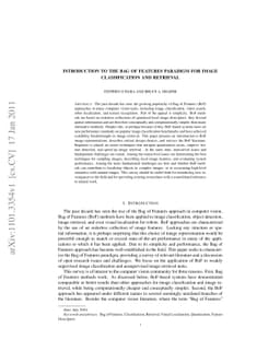 Introduction to the Bag of Features Paradigm for Image Classification
  and Retrieval