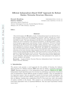 Efficient Independence-Based MAP Approach for Robust Markov Networks
  Structure Discovery