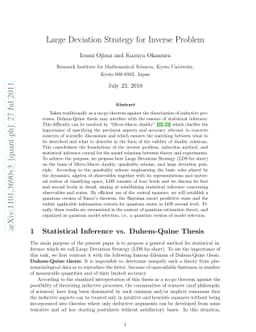 Large Deviation Strategy for Inverse Problem