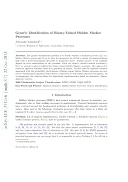 Generic identification of binary-valued hidden Markov processes