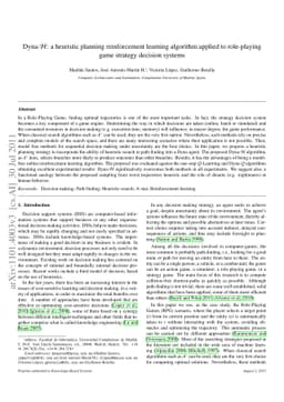 Dyna-H: a heuristic planning reinforcement learning algorithm applied to
  role-playing-game strategy decision systems
