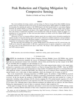 Peak Reduction and Clipping Mitigation by Compressive Sensing