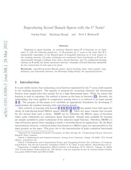 Reproducing Kernel Banach Spaces with the l1 Norm