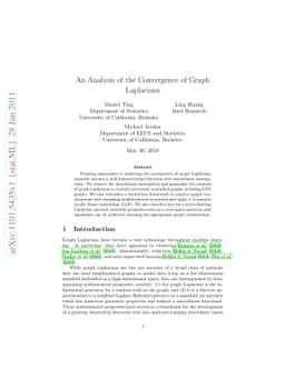 An Analysis of the Convergence of Graph Laplacians
