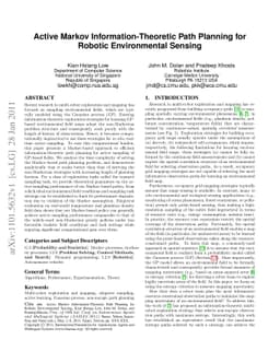 Active Markov Information-Theoretic Path Planning for Robotic
  Environmental Sensing