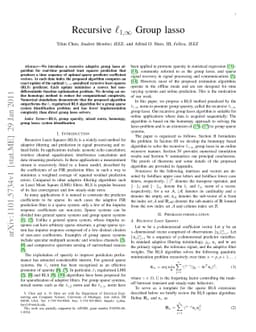 Recursive $\ell_{1,\infty}$ Group lasso
