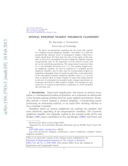 Optimal weighted nearest neighbour classifiers