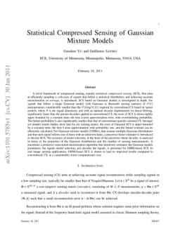 Statistical Compressed Sensing of Gaussian Mixture Models