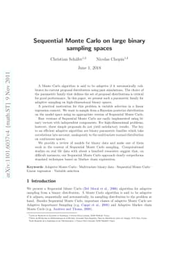 Sequential Monte Carlo on large binary sampling spaces