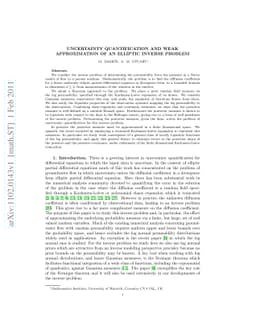 Uncertainty quantification and weak approximation of an elliptic inverse
  problem