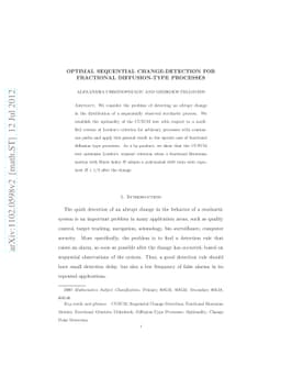 Optimal sequential change-detection for fractional diffusion-type
  processes