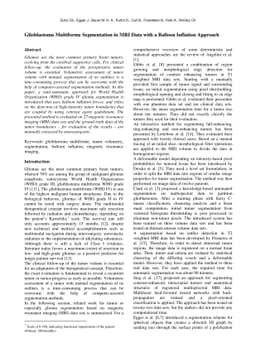 Glioblastoma Multiforme Segmentation in MRI Data with a Balloon
  Inflation Approach