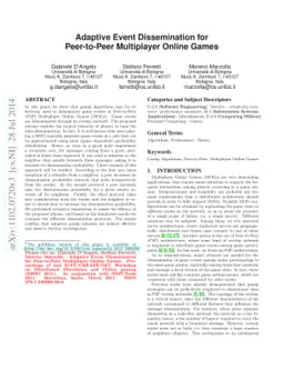 Adaptive Event Dissemination for Peer-to-Peer Multiplayer Online Games