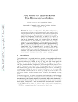 Fully Simulatable Quantum-Secure Coin-Flipping and Applications