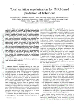 Total variation regularization for fMRI-based prediction of behaviour