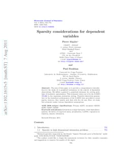 Sparsity considerations for dependent observations