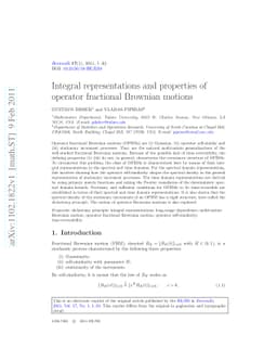 Integral representations and properties of operator fractional Brownian
  motions