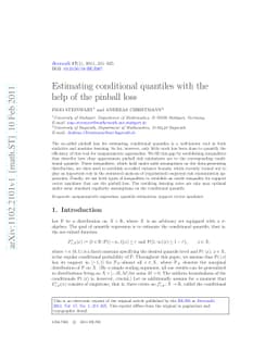 Estimating conditional quantiles with the help of the pinball loss