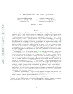 On Oblivious PTAS's for Nash Equilibrium