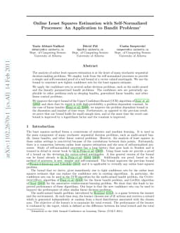 Online Least Squares Estimation with Self-Normalized Processes: An
  Application to Bandit Problems