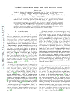 Location-Oblivious Data Transfer with Flying Entangled Qudits