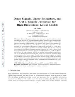 Dense Signals, Linear Estimators, and Out-of-Sample Prediction for
  High-Dimensional Linear Models