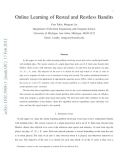 Online Learning of Rested and Restless Bandits
