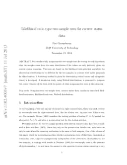 Likelihood ratio type two-sample tests for current status data