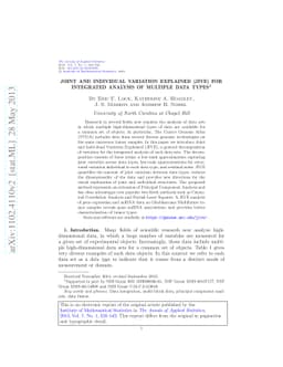 Joint and individual variation explained (JIVE) for integrated analysis
  of multiple data types