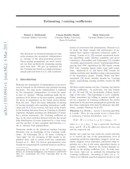 Estimating $β$-mixing coefficients