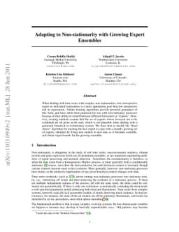 Adapting to Non-stationarity with Growing Expert Ensembles