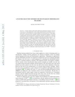 A Feature Selection Method for Multivariate Performance Measures