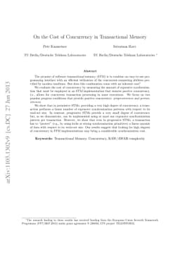 On the Cost of Concurrency in Transactional Memory