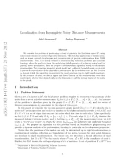 Localization from Incomplete Noisy Distance Measurements