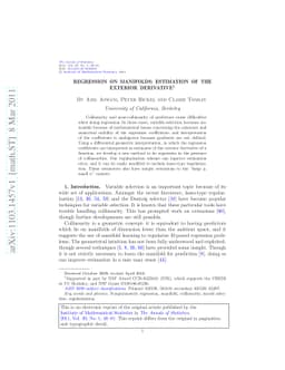 Regression on manifolds: Estimation of the exterior derivative