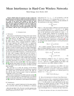 Mean Interference in Hard-Core Wireless Networks
