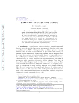 Rates of convergence in active learning