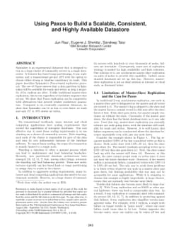 Using Paxos to Build a Scalable, Consistent, and Highly Available
  Datastore