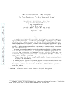 Distributed Private Data Analysis: On Simultaneously Solving How and
  What