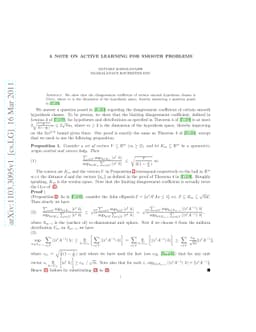 A note on active learning for smooth problems