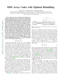 MDS Array Codes with Optimal Rebuilding