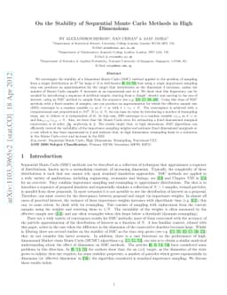 On the Stability of Sequential Monte Carlo Methods in High Dimensions