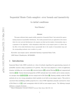Sequential Monte Carlo samplers: error bounds and insensitivity to
  initial conditions