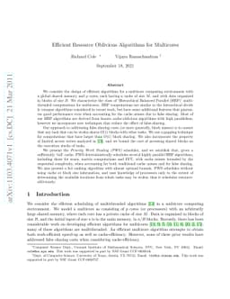 Efficient Resource Oblivious Algorithms for Multicores