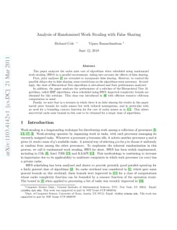 Analysis of Randomized Work Stealing with False Sharing