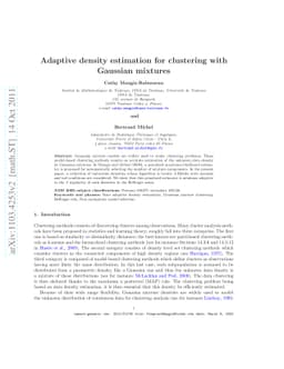 Adaptive density estimation for clustering with Gaussian mixtures