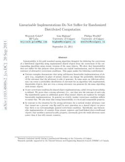 Linearizable Implementations Do Not Suffice for Randomized Distributed
  Computation