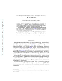 Exact Reconstruction using Beurling Minimal Extrapolation
