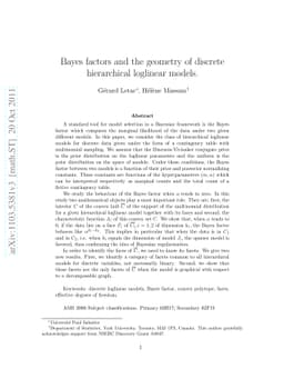 Bayes factors and the geometry of discrete hierarchical loglinear models