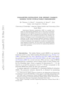 Parameter Estimation for Hidden Markov Models with Intractable
  Likelihoods